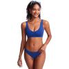 imageCRZ YOGA Womens V Neck Bikini Tops Bathing Suit V Back Wide Straps Swim Bra Padded SwimsuitWaves Blue