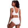 imageCRZ YOGA Womens V Neck Bikini Tops Bathing Suit V Back Wide Straps Swim Bra Padded SwimsuitWhite