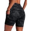 imageCRZ YOGA Womens 6 Swim Board Shorts High Waisted Quick Dry Bathing Bottoms Swimsuit Trunks with Liner and PocketsJungle Camouflage Gray