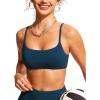 imageCRZ YOGA Womens Bikini Top AC Adjustable Spaghetti Straps Bathing Suit Scoop Neck Padded Swimsuit BraInsignia Blue