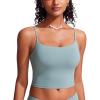 imageCRZ YOGA Womens Scoop Neck Bikini Tops U Back Longline Swimsuit Adjustable Spaghetti Straps Bathing Suit Crop TankiniLight Grayish Blue