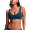 imageCRZ YOGA Womens V Neck Bikini Tops Bathing Suit V Back Wide Straps Swim Bra Padded SwimsuitInsignia Blue