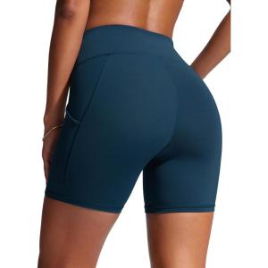 imageCRZ YOGA Womens 6 Swim Board Shorts High Waisted Quick Dry Bathing Bottoms Swimsuit Trunks with Liner and PocketsInsignia Blue