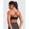 imageCRZ YOGA Butterluxe VNeck Sports Bras for Women  Adjustable Thin Straps Padded Yoga Top Basic Wireless CamisoleBlack