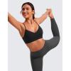 imageCRZ YOGA Butterluxe VNeck Sports Bras for Women  Adjustable Thin Straps Padded Yoga Top Basic Wireless CamisoleBlack