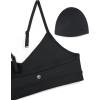 imageCRZ YOGA Butterluxe VNeck Sports Bras for Women  Adjustable Thin Straps Padded Yoga Top Basic Wireless CamisoleBlack
