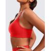 imageCRZ YOGA Butterluxe VNeck Sports Bras for Women  Adjustable Thin Straps Padded Yoga Top Basic Wireless CamisoleDeep Red