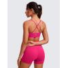 imageCRZ YOGA Butterluxe VNeck Sports Bras for Women  Adjustable Thin Straps Padded Yoga Top Basic Wireless CamisoleGranita Pink