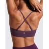 imageCRZ YOGA Butterluxe VNeck Sports Bras for Women  Adjustable Thin Straps Padded Yoga Top Basic Wireless CamisoleGrape Thistle Purple