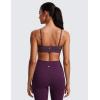 imageCRZ YOGA Butterluxe VNeck Sports Bras for Women  Adjustable Thin Straps Padded Yoga Top Basic Wireless CamisoleGrape Thistle Purple