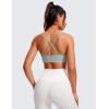 imageCRZ YOGA Butterluxe VNeck Sports Bras for Women  Adjustable Thin Straps Padded Yoga Top Basic Wireless CamisoleGreen Palm Court