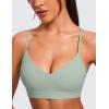 imageCRZ YOGA Butterluxe VNeck Sports Bras for Women  Adjustable Thin Straps Padded Yoga Top Basic Wireless CamisoleGreen Palm Court