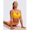 imageCRZ YOGA Butterluxe VNeck Sports Bras for Women  Adjustable Thin Straps Padded Yoga Top Basic Wireless CamisoleHigh Visibility Yellow