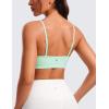 imageCRZ YOGA Butterluxe VNeck Sports Bras for Women  Adjustable Thin Straps Padded Yoga Top Basic Wireless CamisoleMint Moment