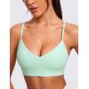imageCRZ YOGA Butterluxe VNeck Sports Bras for Women  Adjustable Thin Straps Padded Yoga Top Basic Wireless CamisoleMint Moment