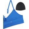 imageCRZ YOGA Butterluxe VNeck Sports Bras for Women  Adjustable Thin Straps Padded Yoga Top Basic Wireless CamisoleSparkle Blue