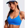 imageCRZ YOGA Butterluxe VNeck Sports Bras for Women  Adjustable Thin Straps Padded Yoga Top Basic Wireless CamisoleSparkle Blue