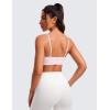 imageCRZ YOGA Butterluxe VNeck Sports Bras for Women  Adjustable Thin Straps Padded Yoga Top Basic Wireless CamisoleStrawberry Pink
