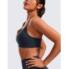 imageCRZ YOGA Butterluxe VNeck Sports Bras for Women  Adjustable Thin Straps Padded Yoga Top Basic Wireless CamisoleTrue Navy