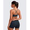 imageCRZ YOGA Butterluxe VNeck Sports Bras for Women  Adjustable Thin Straps Padded Yoga Top Basic Wireless CamisoleTrue Navy