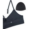 imageCRZ YOGA Butterluxe VNeck Sports Bras for Women  Adjustable Thin Straps Padded Yoga Top Basic Wireless CamisoleTrue Navy
