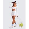 imageCRZ YOGA Butterluxe VNeck Sports Bras for Women  Adjustable Thin Straps Padded Yoga Top Basic Wireless CamisoleWhite