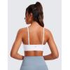 imageCRZ YOGA Butterluxe VNeck Sports Bras for Women  Adjustable Thin Straps Padded Yoga Top Basic Wireless CamisoleWhite