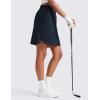 imageCRZ YOGA Golf Skirts for Women 18 High Waisted A Line Athletic Casual Tennis Skort with Shorts PocketsTrue Navy