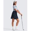 imageCRZ YOGA Golf Skirts for Women 18 High Waisted A Line Athletic Casual Tennis Skort with Shorts PocketsTrue Navy