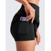 imageCRZ YOGA High Waisted Golf Skirts for Women A Line Tennis Athletic Casual Skort with Inner Shorts PocketsBlack