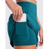 imageCRZ YOGA High Waisted Golf Skirts for Women A Line Tennis Athletic Casual Skort with Inner Shorts PocketsBorealis Green