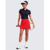 imageCRZ YOGA High Waisted Golf Skirts for Women A Line Tennis Athletic Casual Skort with Inner Shorts PocketsDeep Red