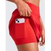 imageCRZ YOGA High Waisted Golf Skirts for Women A Line Tennis Athletic Casual Skort with Inner Shorts PocketsDeep Red