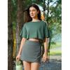 imageCRZ YOGA High Waisted Golf Skirts for Women A Line Tennis Athletic Casual Skort with Inner Shorts PocketsGrey Sage