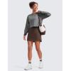 imageCRZ YOGA High Waisted Golf Skirts for Women A Line Tennis Athletic Casual Skort with Inner Shorts PocketsHot Fudge Brown