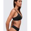imageCRZ YOGA Softhold Womens Double Lined Triangle Bralette  Adjustable Straps Unlined Wireless Cami Plunge TShirt Everyday BraBlack