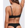 imageCRZ YOGA Softhold Womens Double Lined Triangle Bralette  Adjustable Straps Unlined Wireless Cami Plunge TShirt Everyday BraBlack