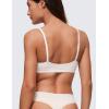 imageCRZ YOGA Softhold Womens Double Lined Triangle Bralette  Adjustable Straps Unlined Wireless Cami Plunge TShirt Everyday BraMilky White