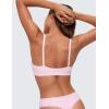 imageCRZ YOGA Softhold Womens Double Lined Triangle Bralette  Adjustable Straps Unlined Wireless Cami Plunge TShirt Everyday BraStrawberry Pink