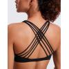 imageCRZ YOGA Strappy Sports Bras for Women  Criss Cross Back Wireless Padded Yoga Workout Cami TopBlack