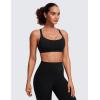 imageCRZ YOGA Strappy Sports Bras for Women  Criss Cross Back Wireless Padded Yoga Workout Cami TopBlack