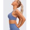 imageCRZ YOGA Strappy Sports Bras for Women  Criss Cross Back Wireless Padded Yoga Workout Cami TopCurtain Violet Ash