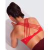 imageCRZ YOGA Strappy Sports Bras for Women  Criss Cross Back Wireless Padded Yoga Workout Cami TopDeep Red