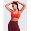 imageCRZ YOGA Strappy Sports Bras for Women  Criss Cross Back Wireless Padded Yoga Workout Cami TopDeep Red