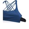 imageCRZ YOGA Strappy Sports Bras for Women  Criss Cross Back Wireless Padded Yoga Workout Cami TopFrench Navy
