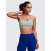 imageCRZ YOGA Strappy Sports Bras for Women  Criss Cross Back Wireless Padded Yoga Workout Cami TopGreen Palm Court