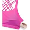 imageCRZ YOGA Strappy Sports Bras for Women  Criss Cross Back Wireless Padded Yoga Workout Cami TopHibiscus Purple
