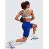 imageCRZ YOGA Strappy Sports Bras for Women  Criss Cross Back Wireless Padded Yoga Workout Cami TopHydra Blue