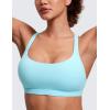 imageCRZ YOGA Strappy Sports Bras for Women  Criss Cross Back Wireless Padded Yoga Workout Cami TopHydra Blue