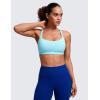 imageCRZ YOGA Strappy Sports Bras for Women  Criss Cross Back Wireless Padded Yoga Workout Cami TopHydra Blue